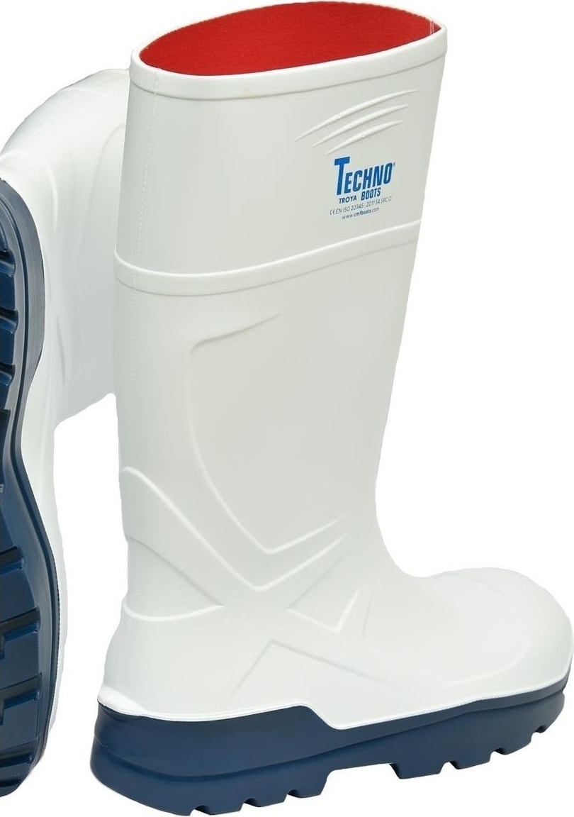 Boots S4 Beyaz Mavi - 31 cm - % 100 Su Geçirmez - Çelik Burunlu Poliüretan Çizme