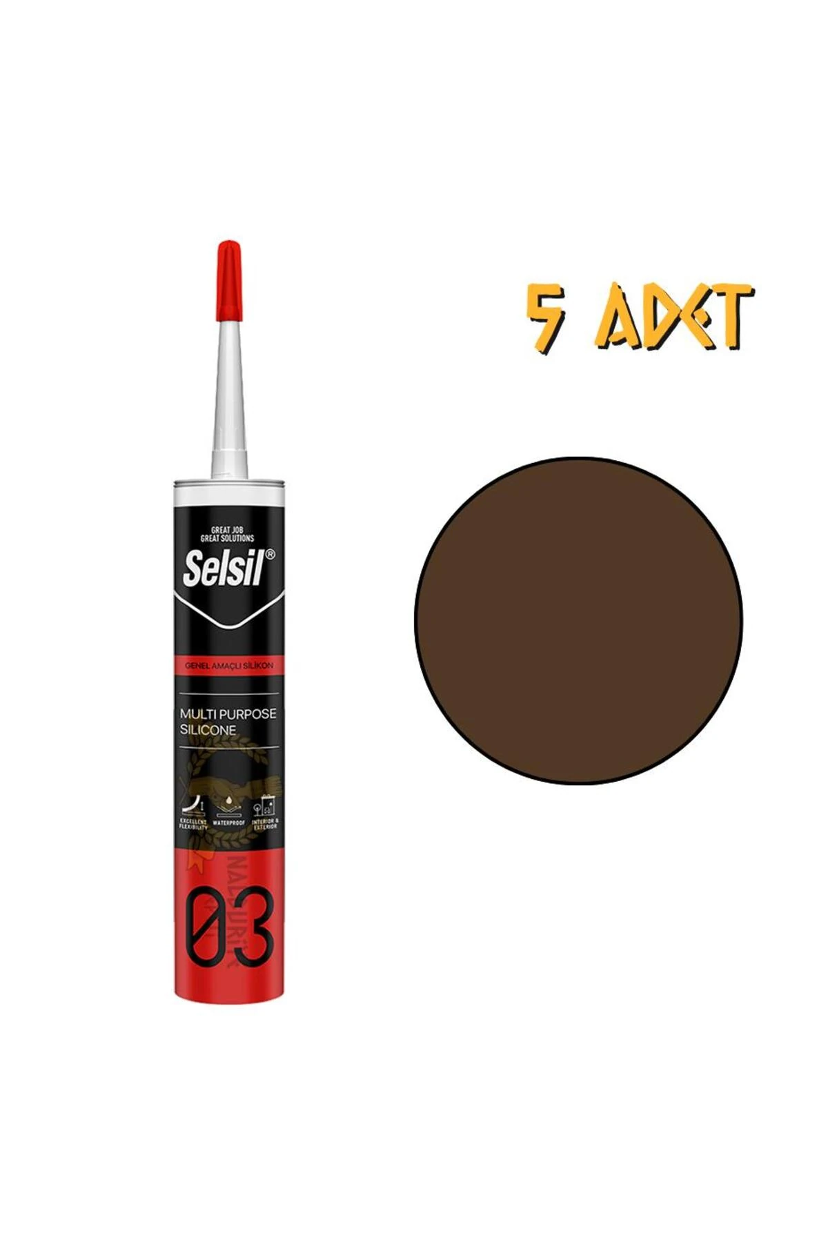 Genel Amaçlı Silikon KAHVERENGİ 322 gr. - 5 Adet