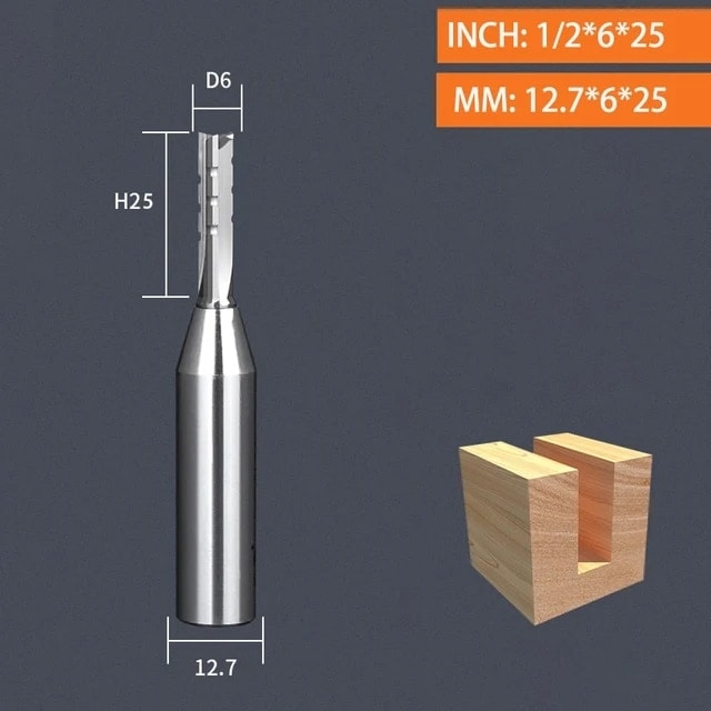 12.7X6X25 Vsharp 3 Flüt Tct Düz Kesme Ucu 12.7mm Hızlı Planya Kesme Karbür Alaşım Ağaç Işleme Yönlendirici Bit Ahşap Mdf Kontrplak (Yurt Dışından)