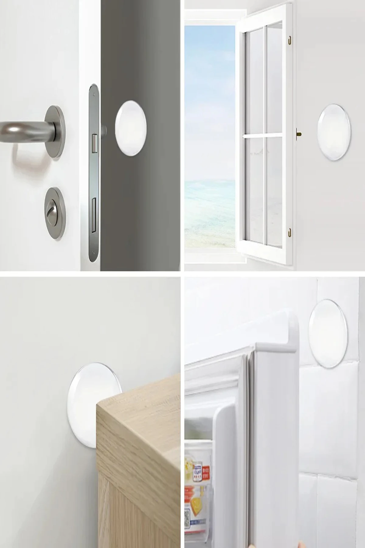 12'li Kapı Pencere Kolu Darbe Emici Stoper Silikon Ped Mobilya Eşya Çarpma Önleyici Duvar Koruyucu