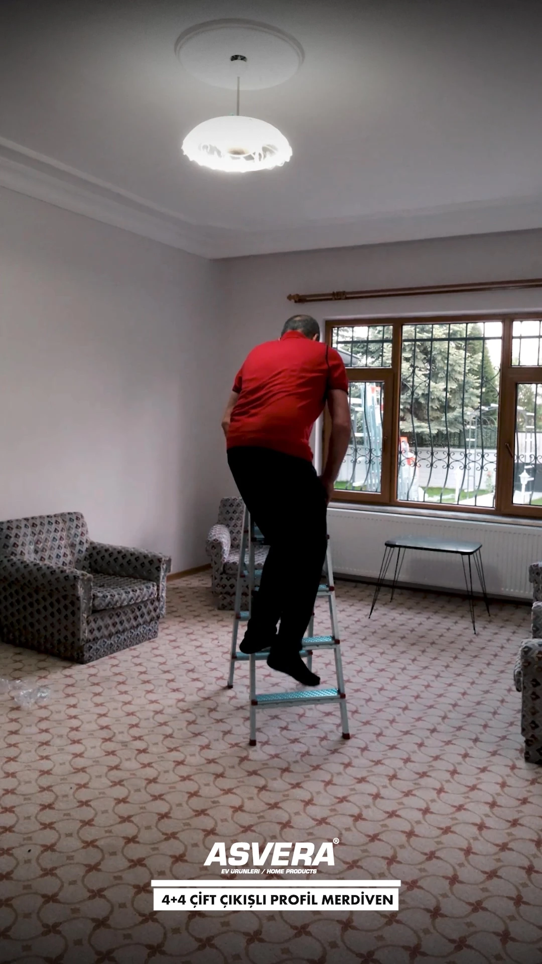 5+5 Basamaklı Çift Çıkışlı Galvanizli Profil Merdiven (Ev, bahçe, işyeri için uygun)