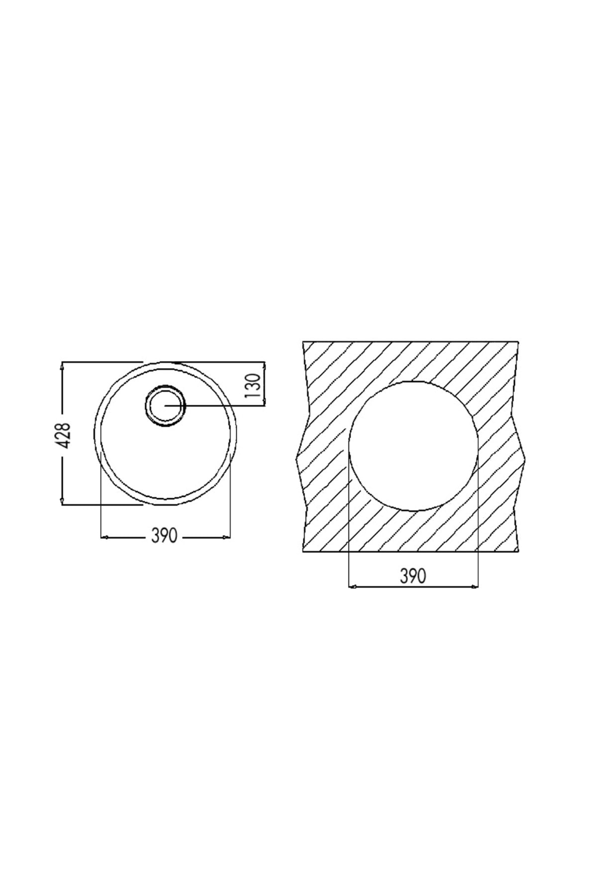 Round Paslanmaz Çelik Eviye