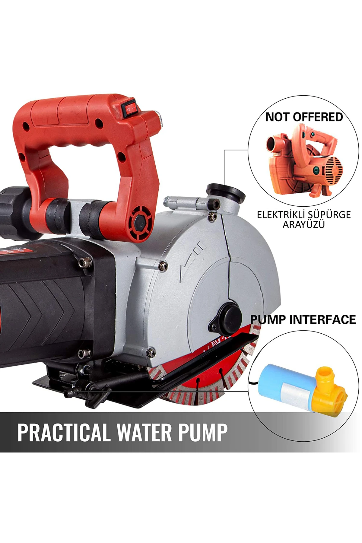 2400 W Elektrikli Duvar Oluk Kanal Açma Duvar Kesme ve Elektrik Kablosu Yerleştirme Makinesi