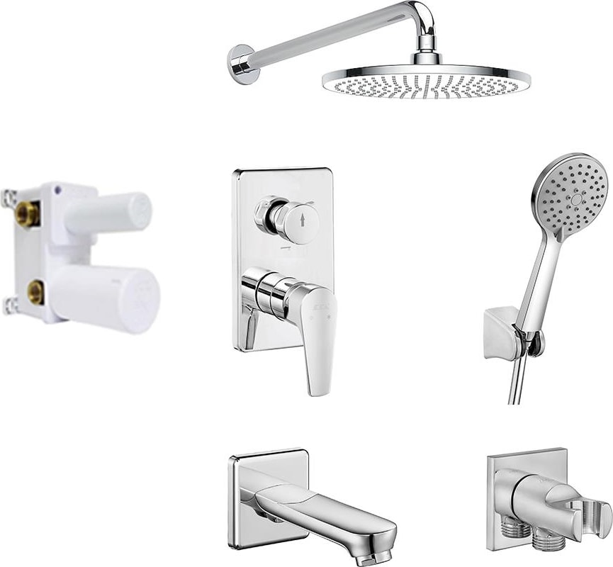 Eca Niobe Ankastre Duş Seti - 3 Yollu / 7 parça set ECA.ANKSET.BD310