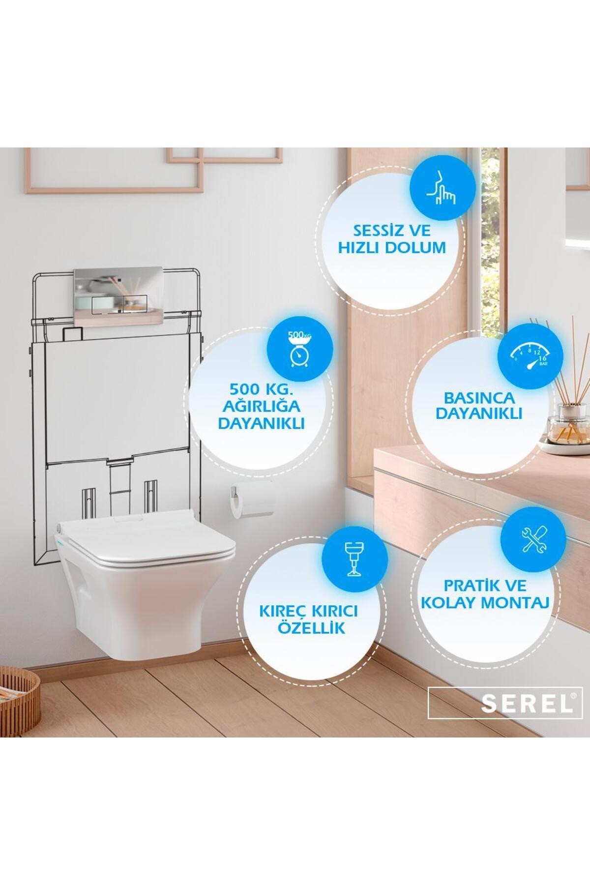 Serel Nita 52 Cm Asma Klozet Kapak Hariç NT10ODS110H