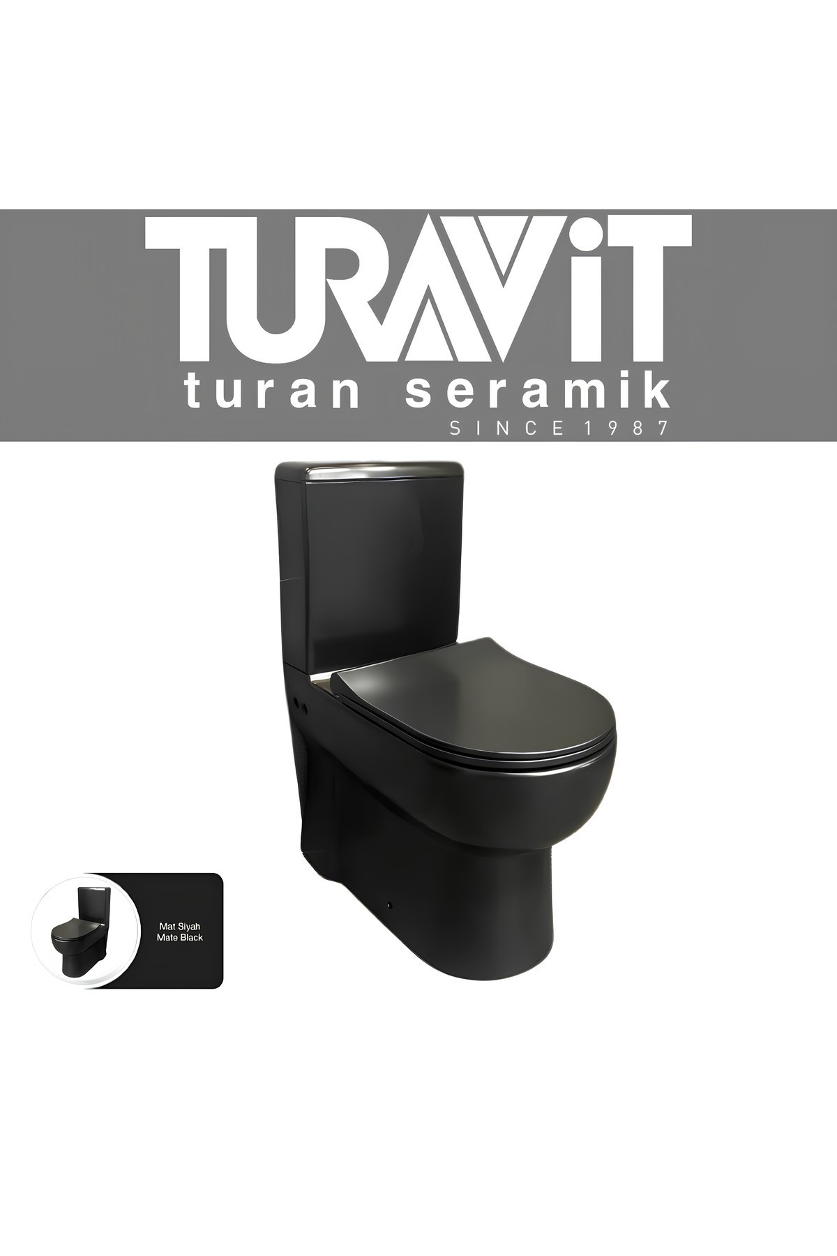 Omega Duvara Sıfır Klozet , Yavaş Kapak (SİYAH)