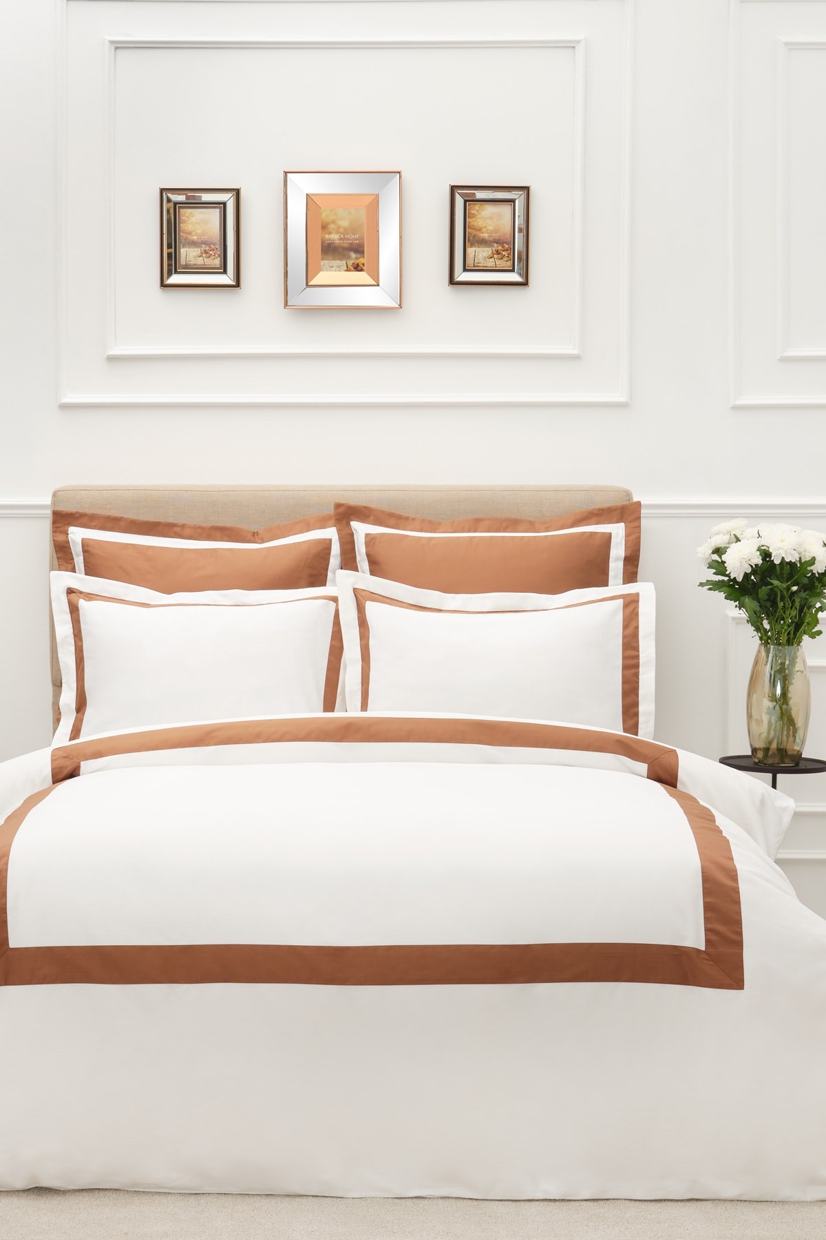 White Col Porto Gold Çift Kişilik Percale Nevresim Takımı