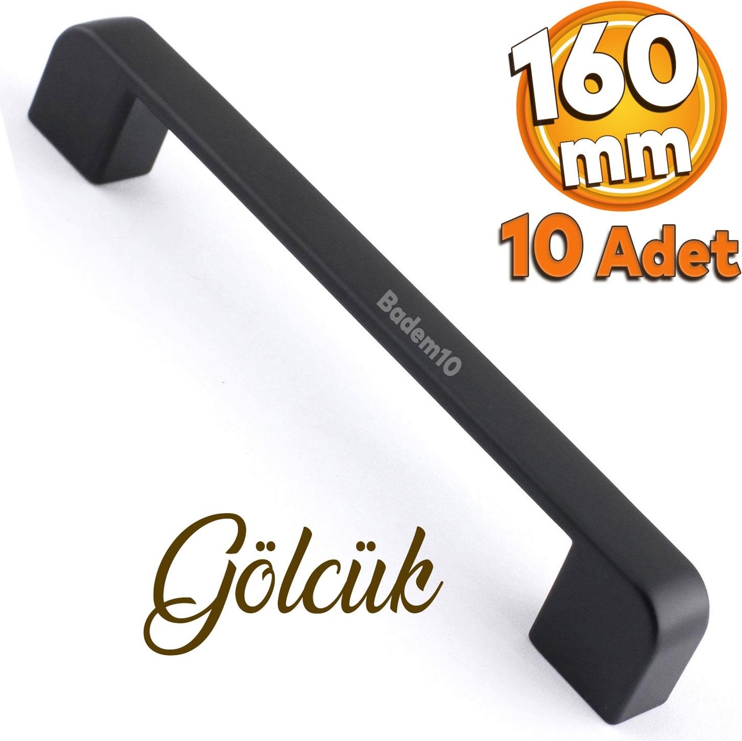 10 Adet Gölcük Oval (160 mm - 16 cm) Siyah Metal Mobilya Mutfak Çekmece Dolap Dolabı Kulbu Kulpu Kulpları