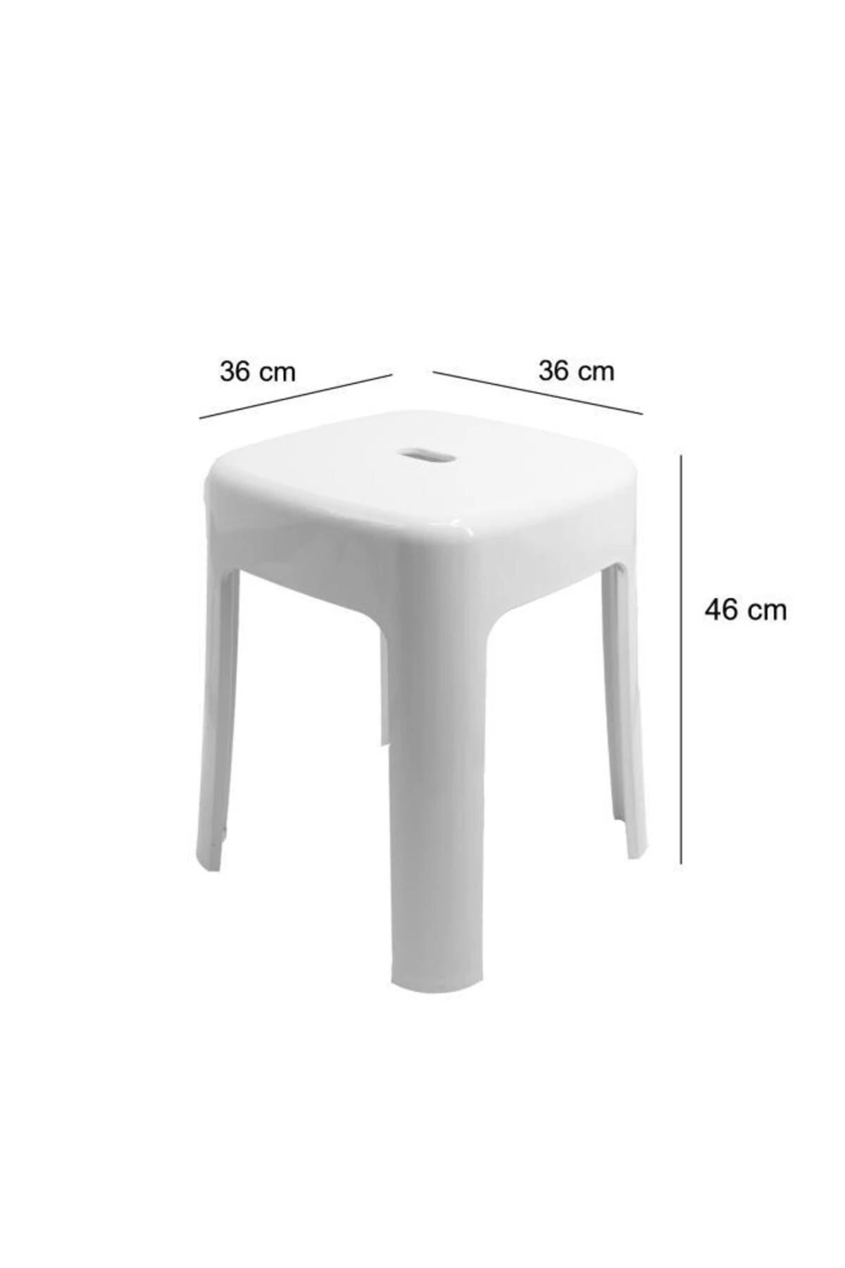 Tabure Sağlam Plastik Kırılmaya Dayanıklı Bahçe, Balkon ,Banyo Beyaz