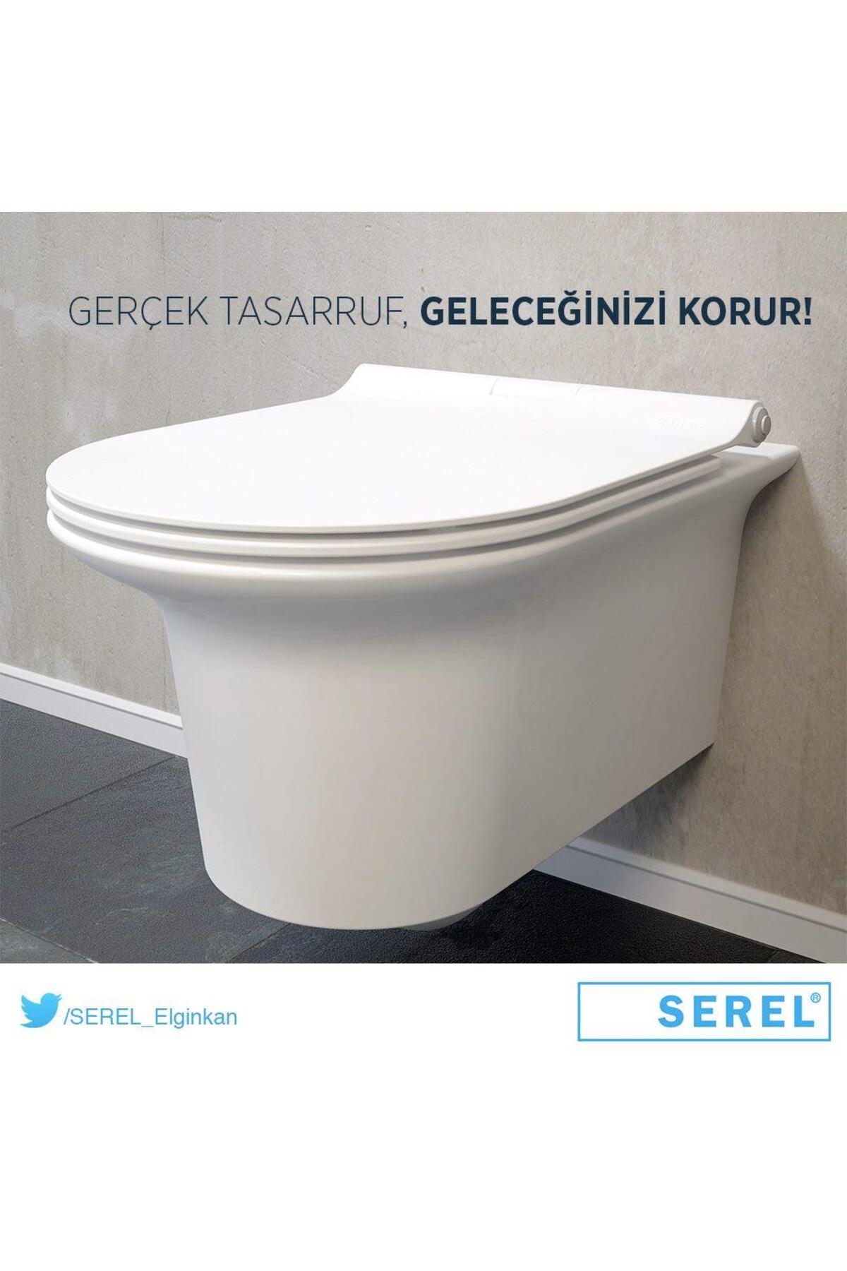 Serel Purity Asma Klozet (PR10) + Blaze Slim Yavaş Kapanan Kapak 2'li Set