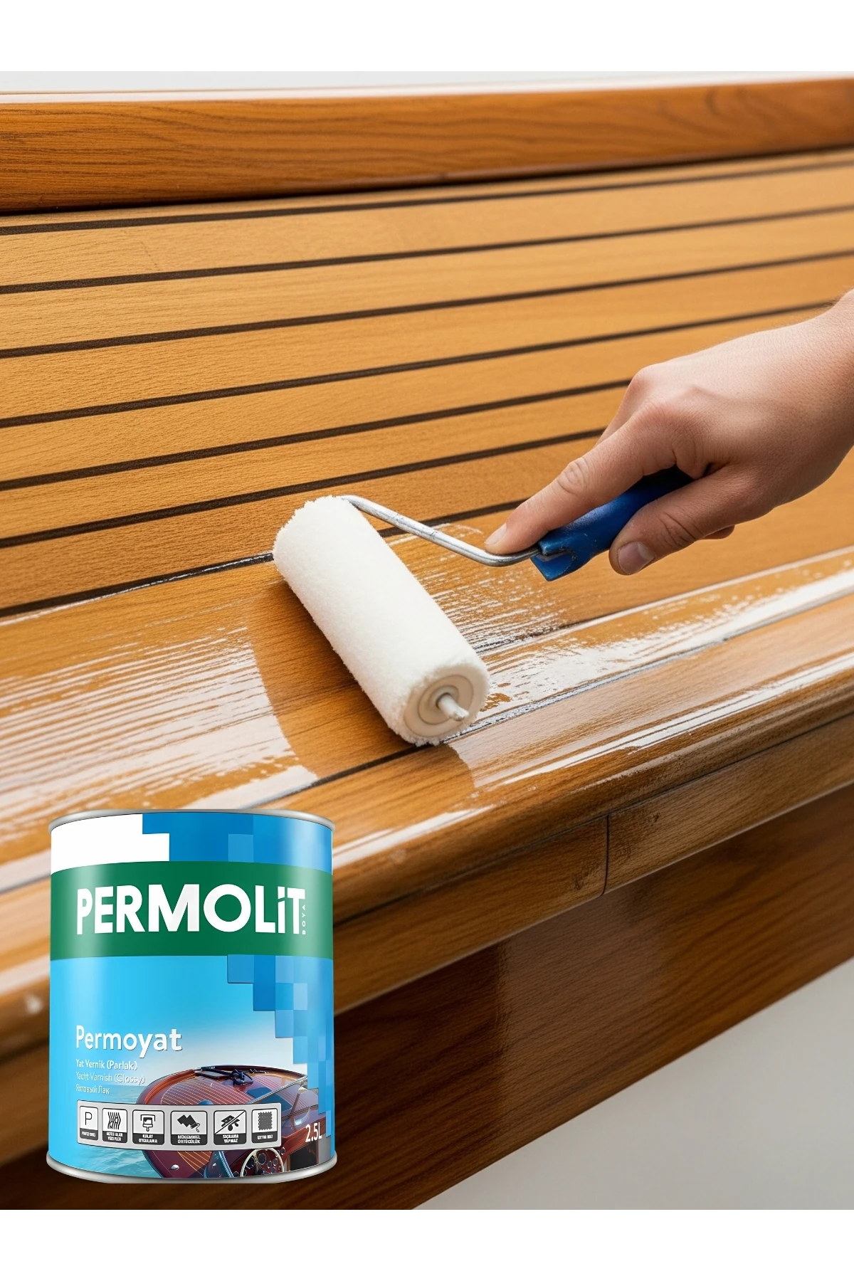 Permoyat Yat Vernik Parlak - (0,75 Lt - 2,5 Lt) UV Korumalı, Süper Parlak Ahşap Koruyucu
