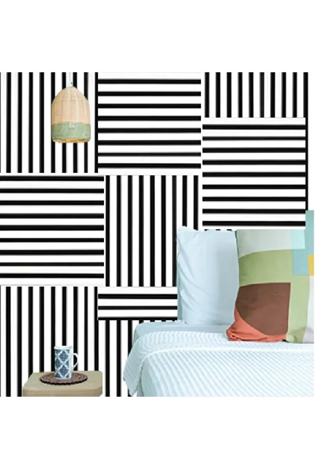 50x50cm 1 Adet Siyah Beyaz Akustik Panel 3mm Keçe Ve 8mm Mdflam Salon Ofis Duvar Çıtası Paneli Bolu
