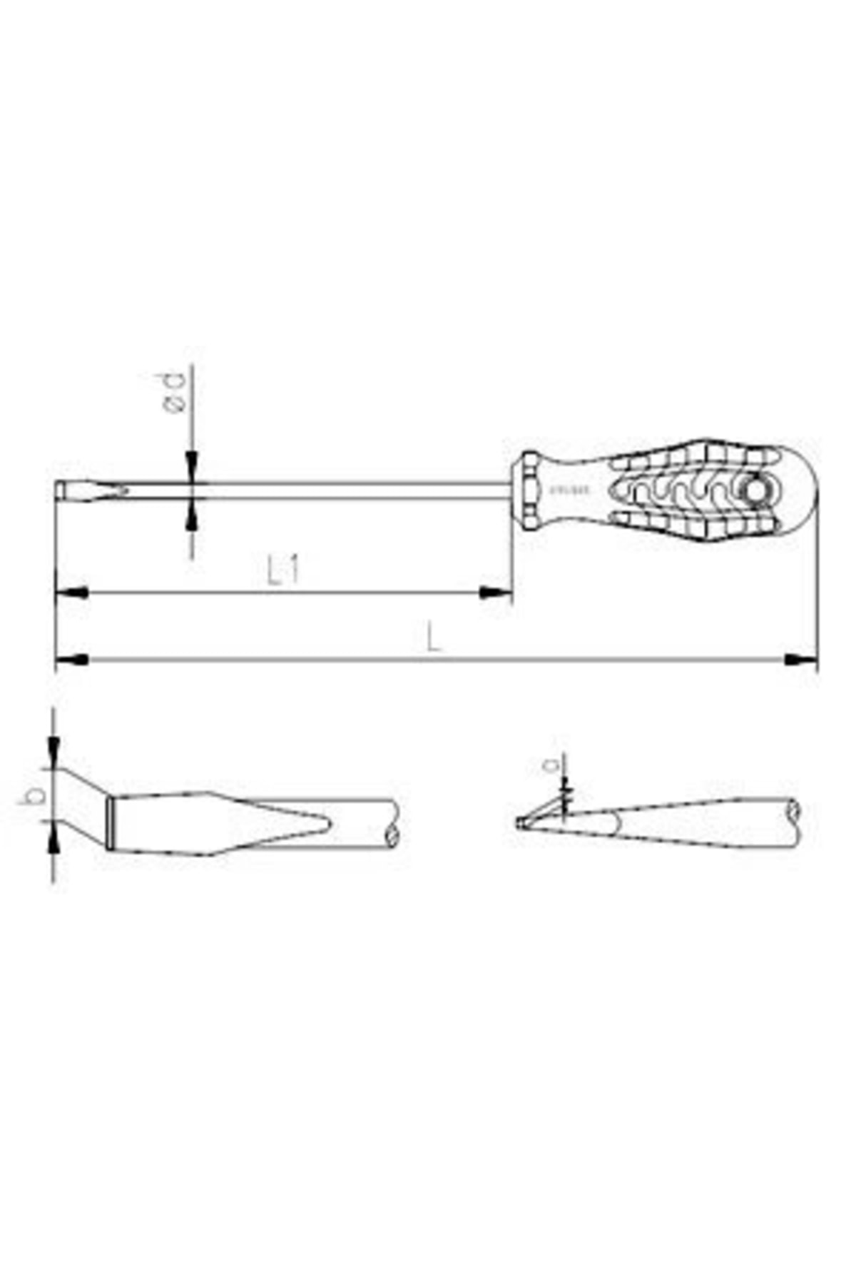 4100175125 Kraft Serisi Düz Uçlu Tornavida 5x125
