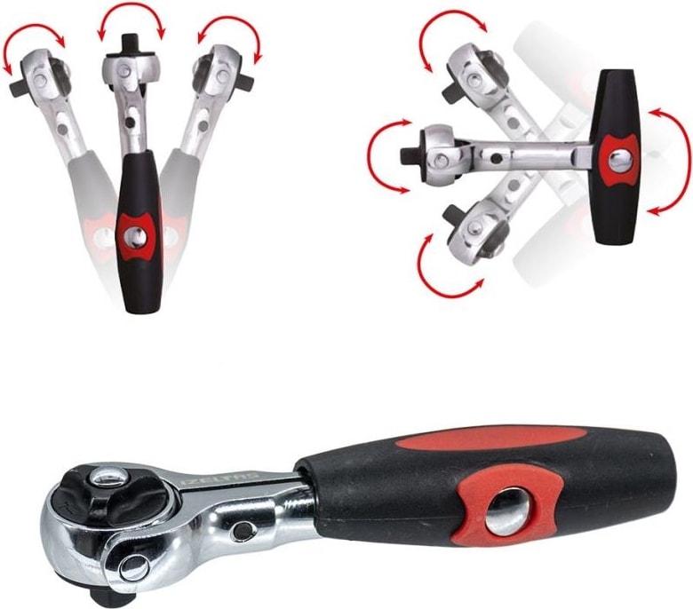 Izeltaş 1507067115 Mafsallı Cırcır T Kol 1/4'' (72 Diş) 115MM