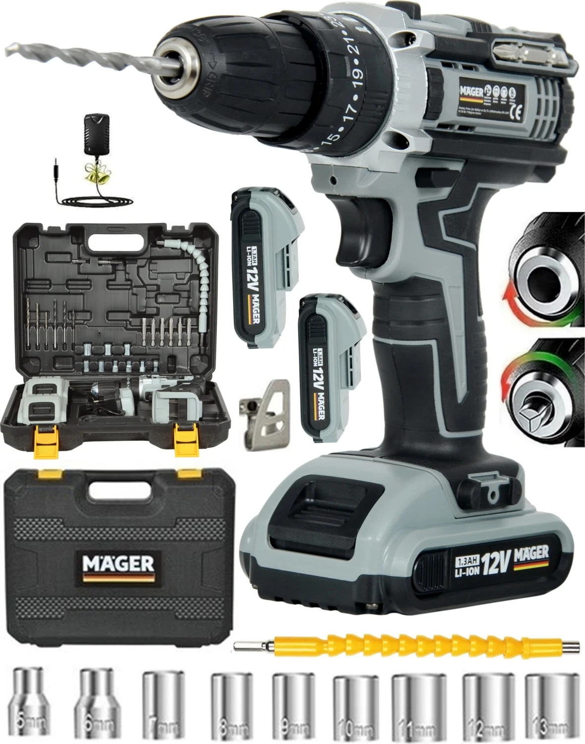 12V Darbeli Metal Şanzıman Çift Akülü Bakır Sargı Şarjlı Matkap Akülü Vidalama