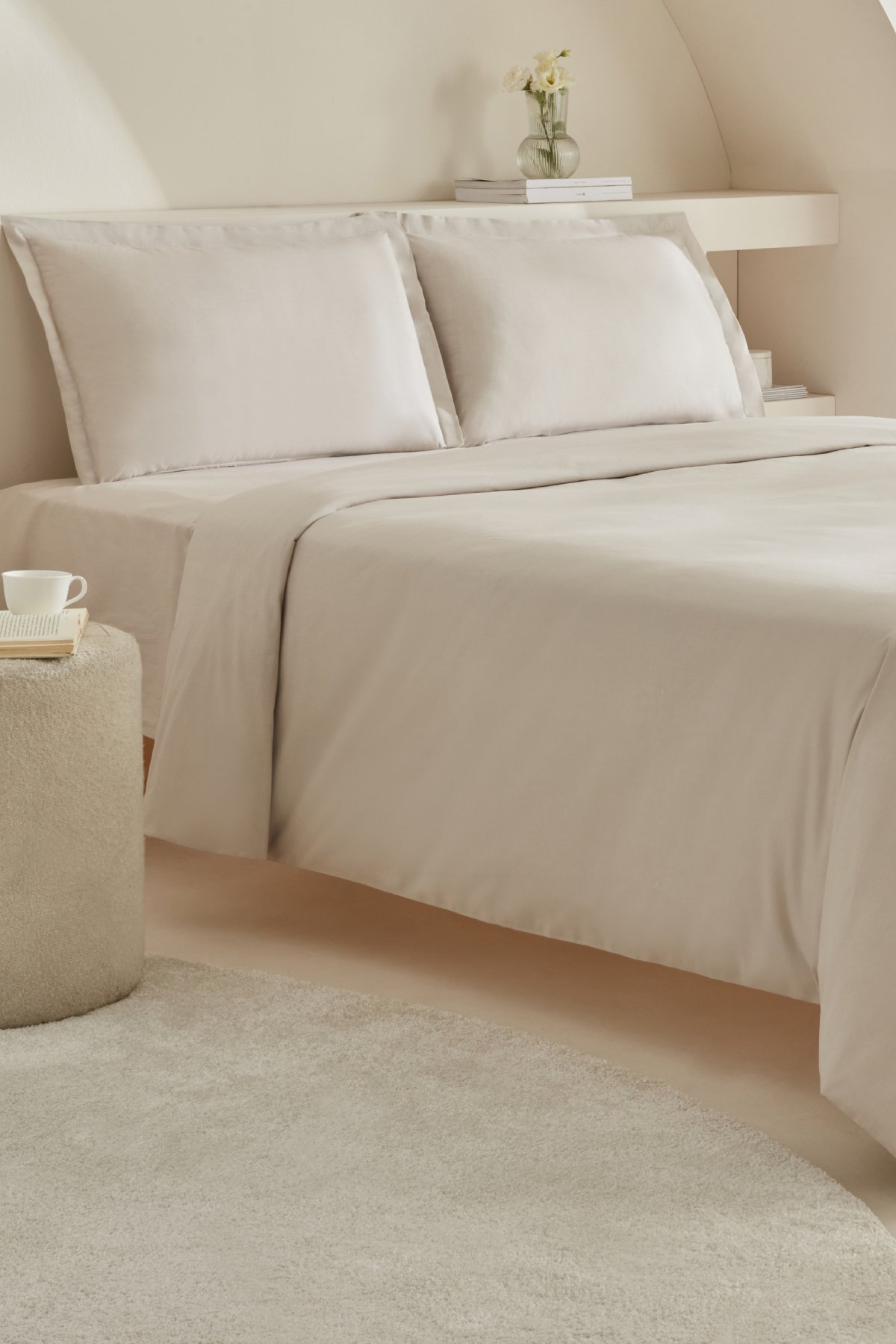 White Collection Lavin Çift Kişilik Nevresim Takımı Bej