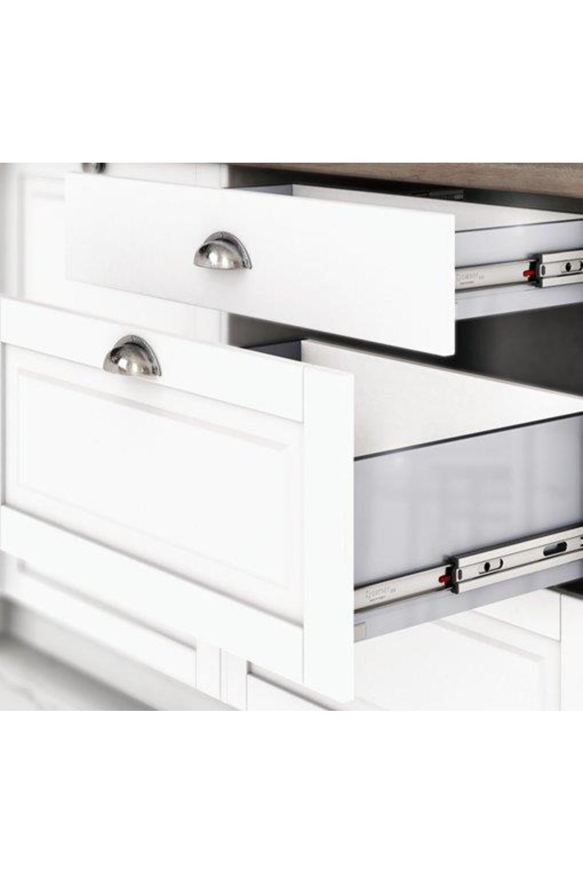 Galvanizli Teleskopik Çekmece Rayı 43x450