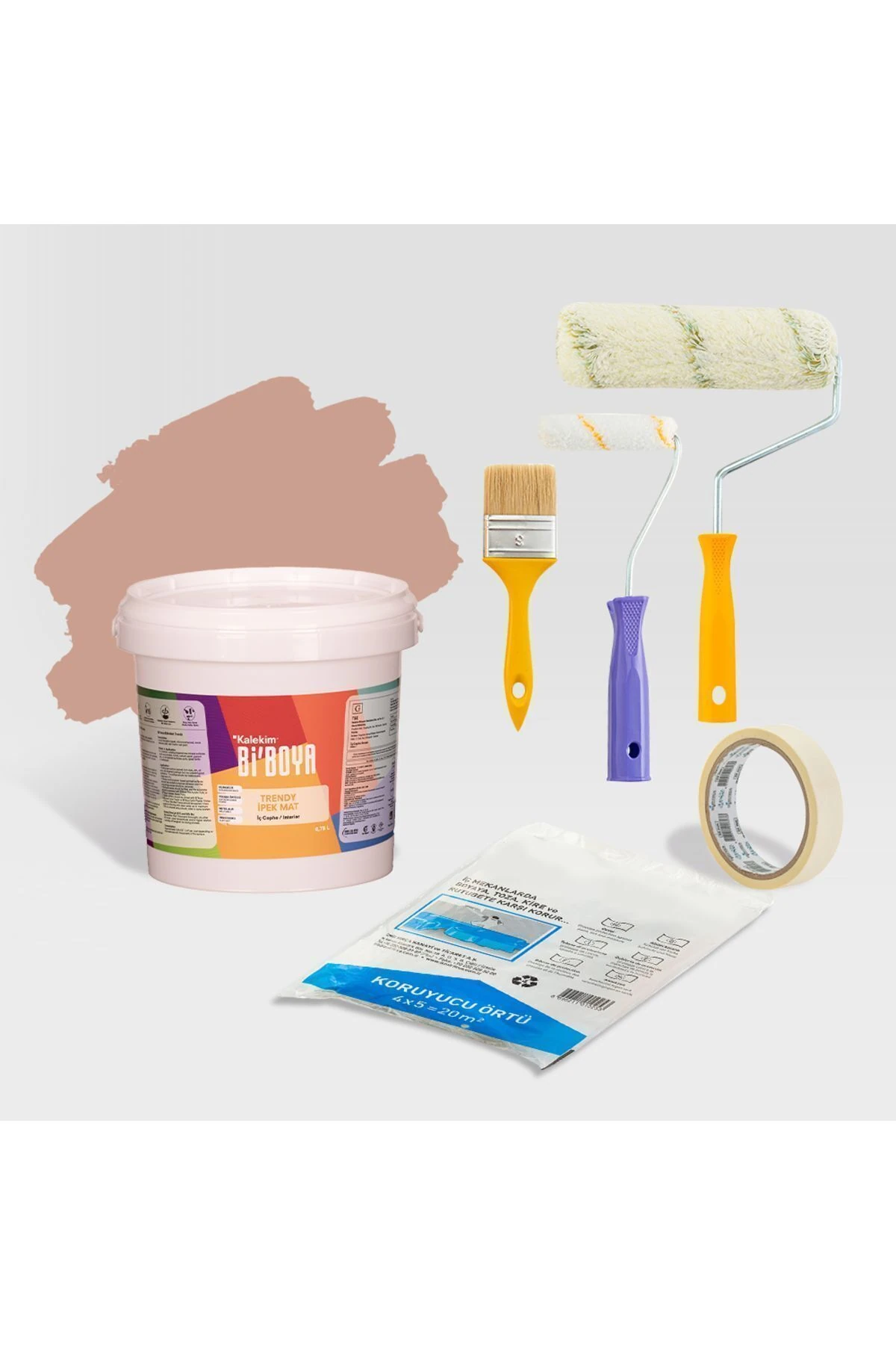 Tek Duvar Boyama Seti Karamel