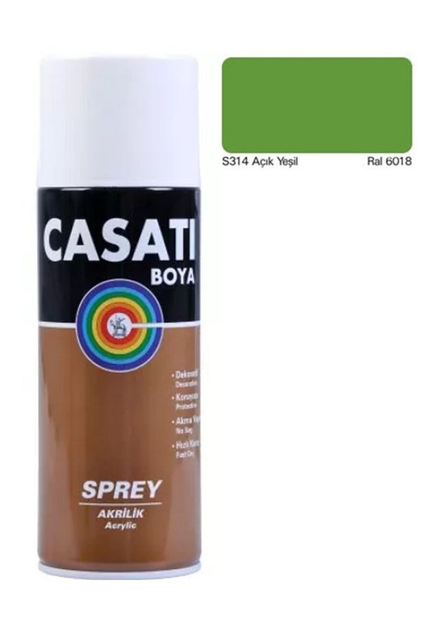 Akrilik Sprey Boya Ca314 Açık Yeşil Ral 6018 400 Ml