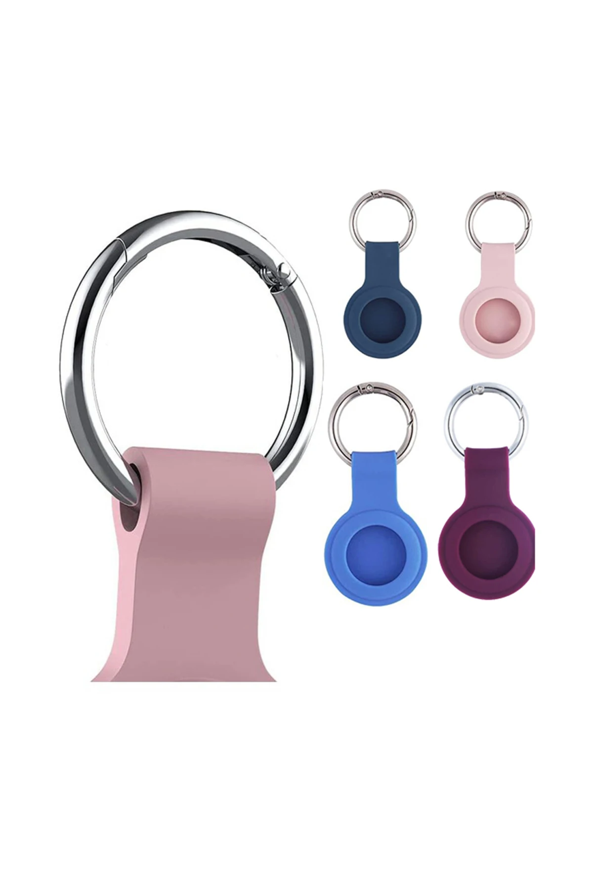 Airtag Için Anahtarlıklı Koruyucu A010 Silikon Kılıf Siyah