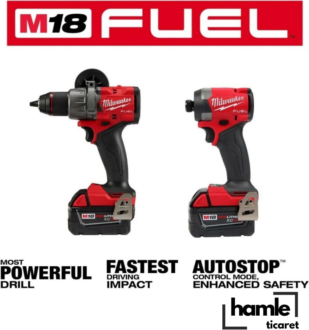 Mılwaukee M18 Fuel 4lü Set Şarjlı Darbeli Matkap- Torklu Vidalama- Sds Kırıcı Delici- Avuç Taşlama - 4 Adet 5 Ah Pil - orijinal ve garantili ürün
