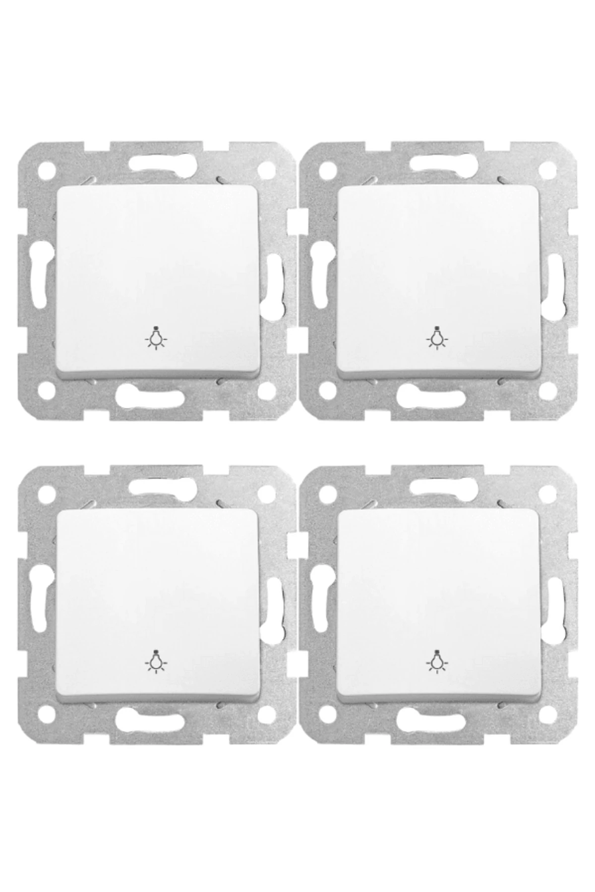 Viko Linnera Light Mekanizma Anahtar Beyaz (Çerçeve Dahil) 90440003 (4 Adet)