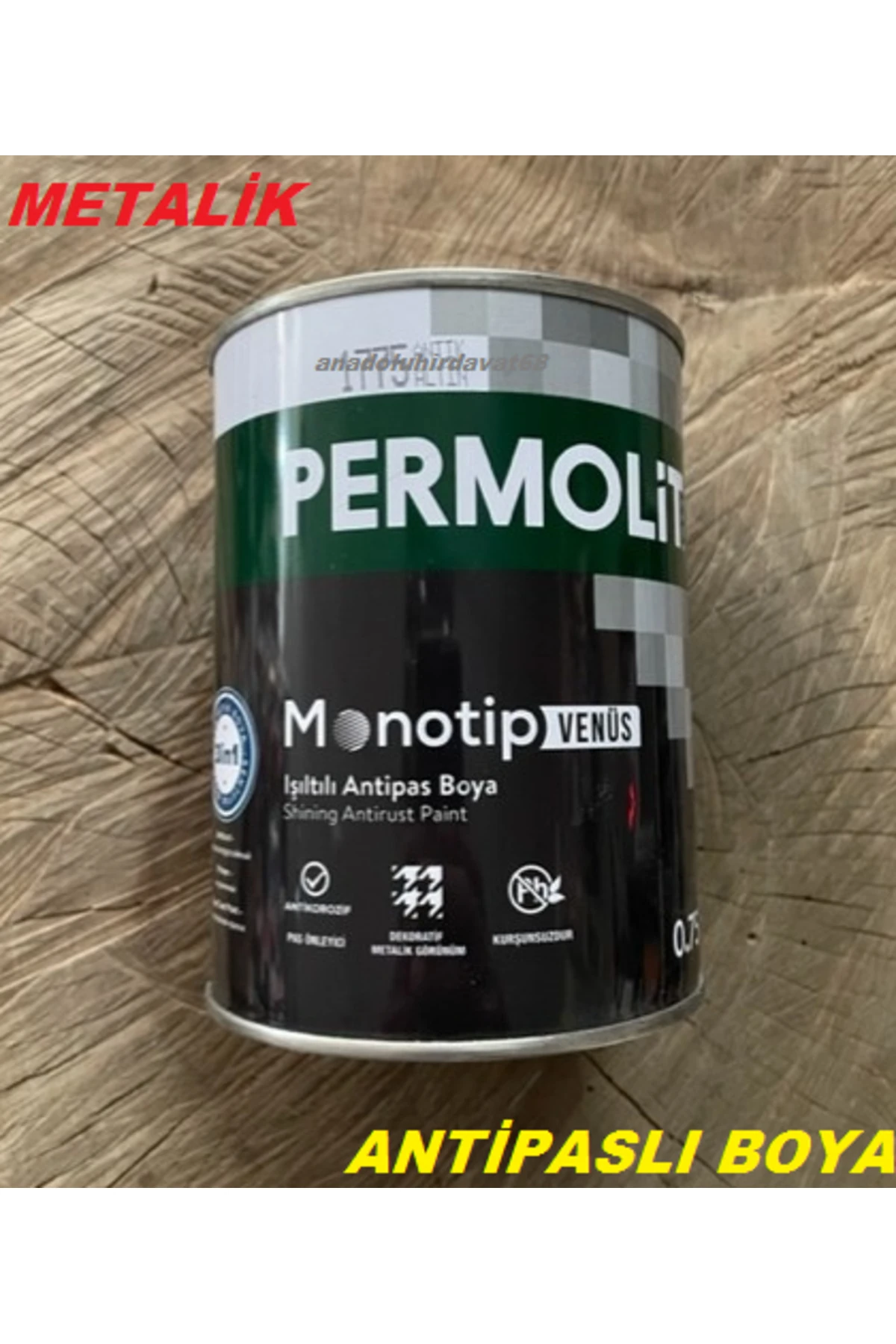 PERMO METALİK MERCAN TAŞI KAHVE ÇELİK KAPI BOYASI METAL FERFORJE BOYASI 1KG