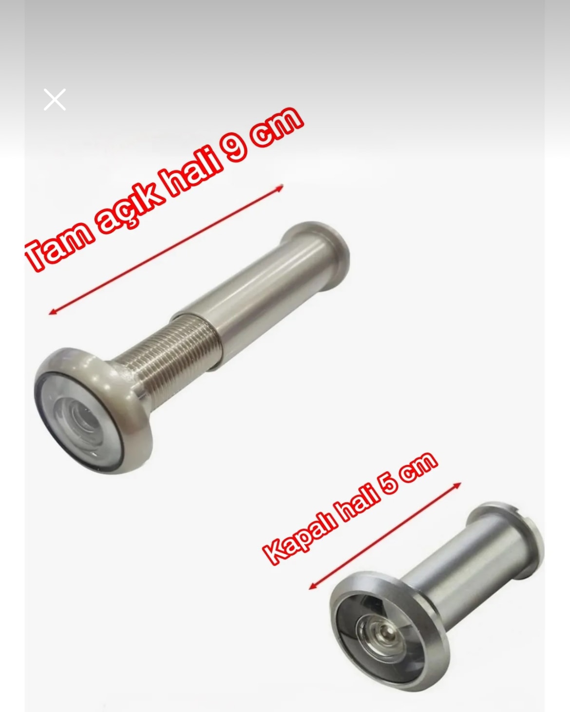Ayarlanabilir Çelik Kapı Dürbünü Saten 50-90 mm