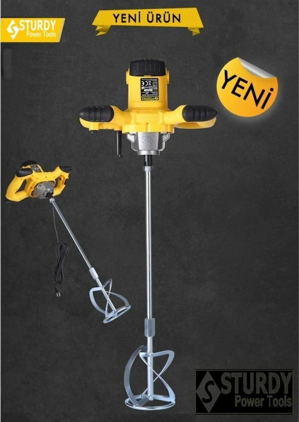 Power Tools 1400Watt 6 Kademe Hız Ayarı Boya ve Harç Mikseri Karıştırıcı