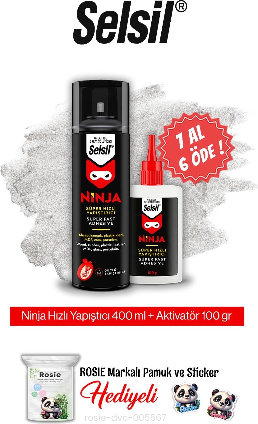 Ninja Hızlı Yapıştırıcı Set, 7 Al 6 Öde ve Rosie Pamuk
