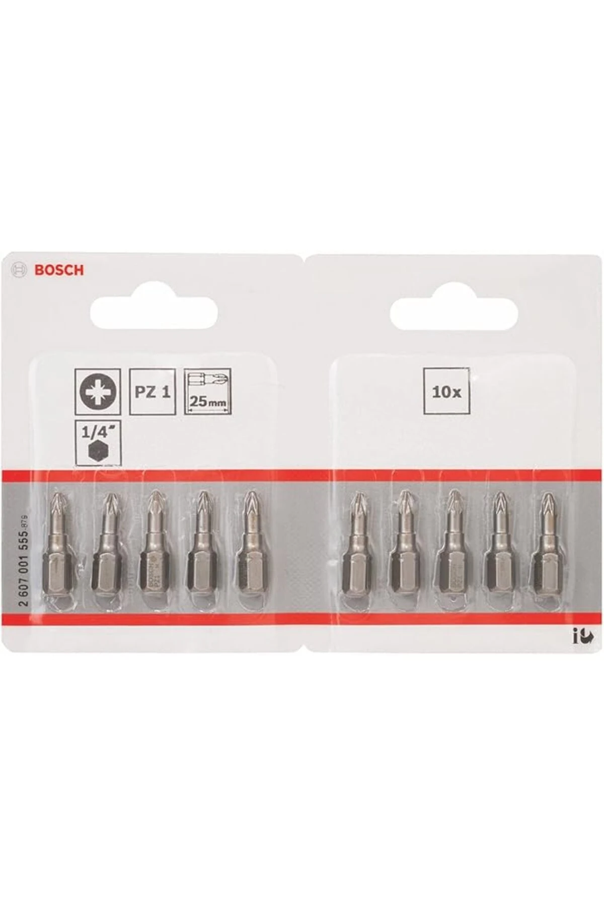 Professional Zubehör 2607001555 Schrauberbit Extra-Hart PZ 1, 25 mm, 10 Stück