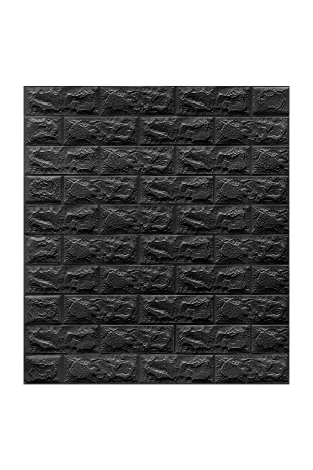 Kendinden Yapışkanlı Sünger Siyah Tuğla Duvar Paneli 70x77 Cm 6 Adet