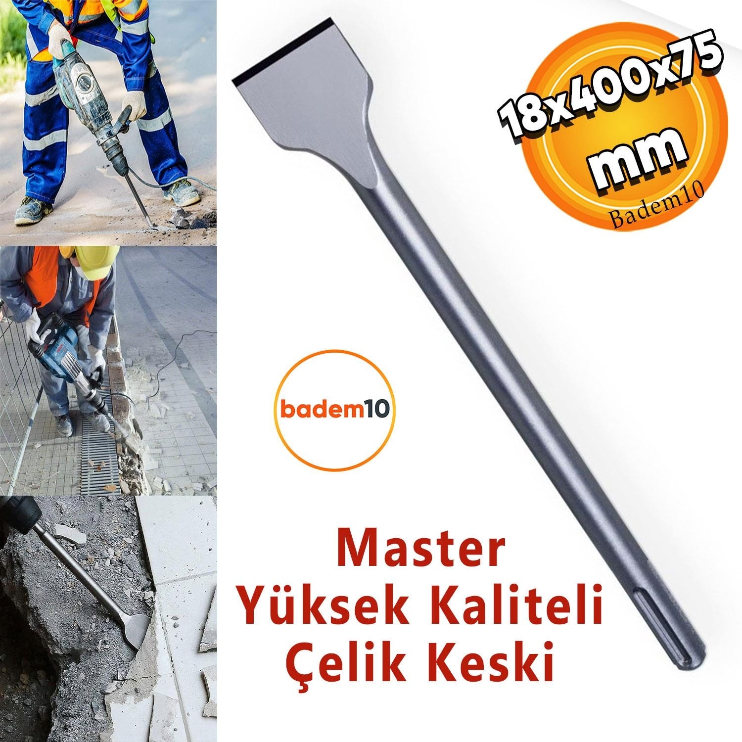 Sds Max Geniş Ağızlı Keski 18 mm x 400 mm x 75 mm