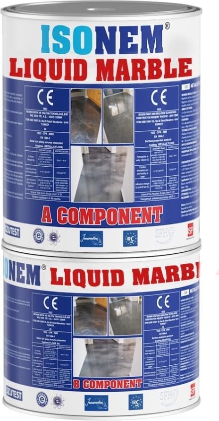 Isonem Liquid Marble Tezgah ve Zemin Kaplaması 5 kg Set Dark Grey