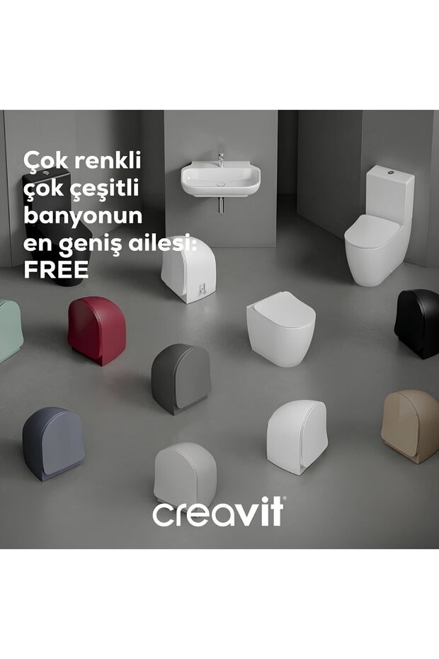 Free Beyaz Kanalsız Asma Klozet FE322, Free Duck Yavaş Kapak