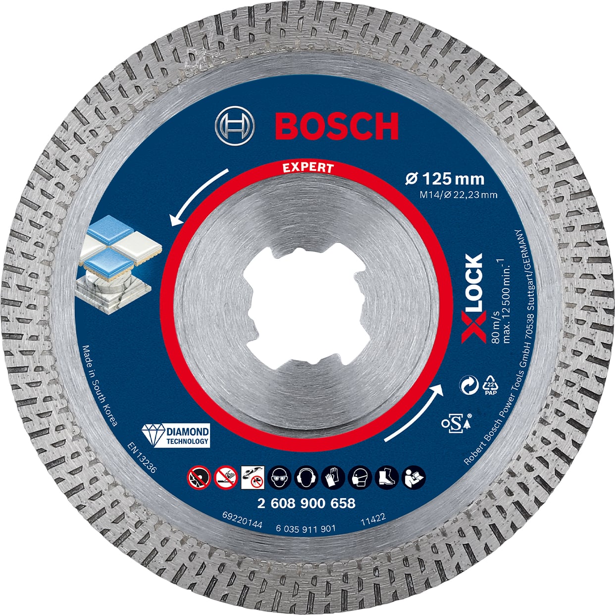 BOSCH Expert Hardceramic X-Lock Elmas Kesme Diski 125 x 22,23 x 1,4 x 10 mm