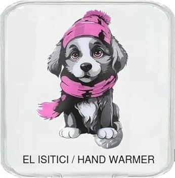 Kırmızı Bereli Köpek Cep Sobası,el Isıtıcı,sıcak Su Torbası Pvc 10X9,5CM