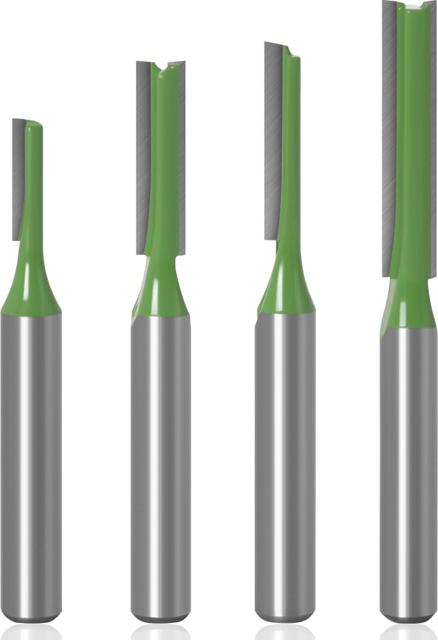 BOSCH Adet 1/4 Inç Shank Tek Çift Flüt Düz Bit Freze Kesici Ahşap Yönlendirici Bit Doğrama Aracı (Yurt Dışından)