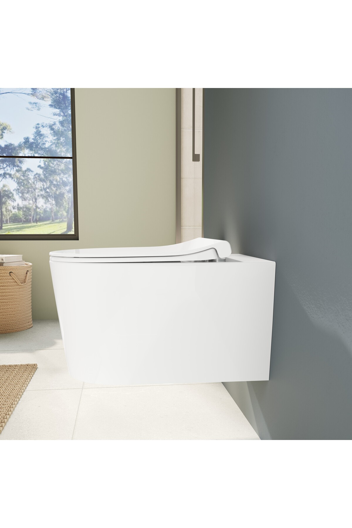 Nest Nest QuantumFlush 220-003R009 Slim Soft Klozet Kapağı, Yavaş Kapanır, Beyaz
