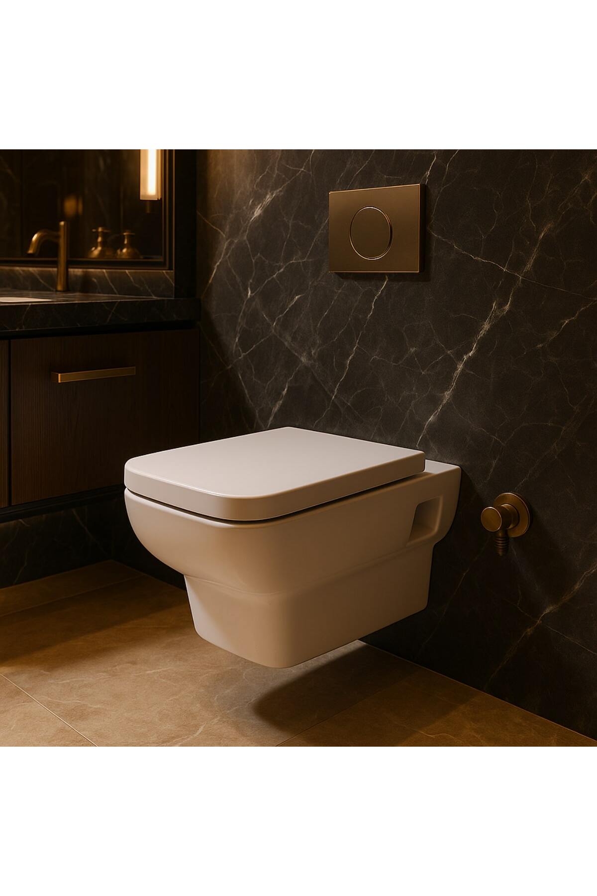 Plaza Beyaz Kanallı Asma Klozet PLZ1710, Nkp Yavaş Kapak