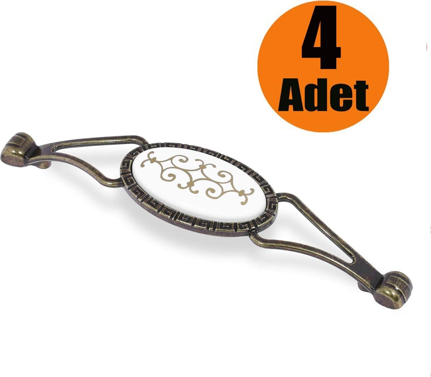 Çekmece Dolap Kapak Kulpu Kulbu Antik Metal Kulp 128 mm (4 Adet)