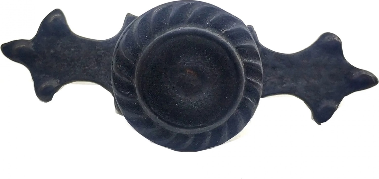 Antika Tarz Dekoratif Pirinç Çizgili Düğme - 35X100 Mm, Büyük, Oksit