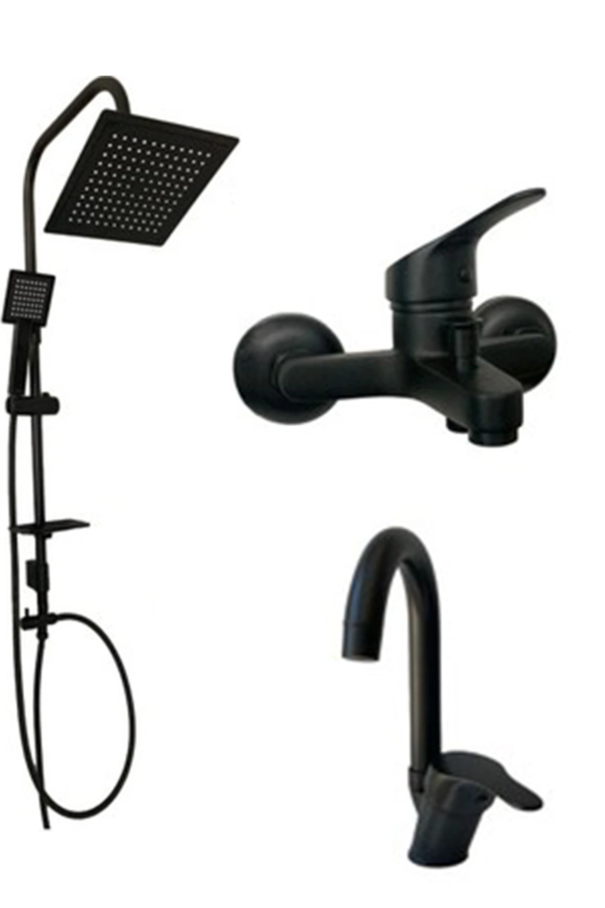 Siyah Batarya Takımı 4 Lü 3 Lü 2 Li Musluk Armatür Duş Setleri
