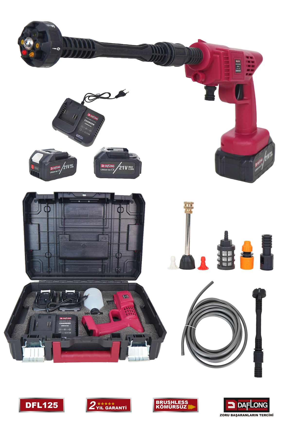 PRO BAKIR SARGILI YÜKSEK BASINÇLI OTO YIKAMA VE SULAMA TABANCASI DFL-125