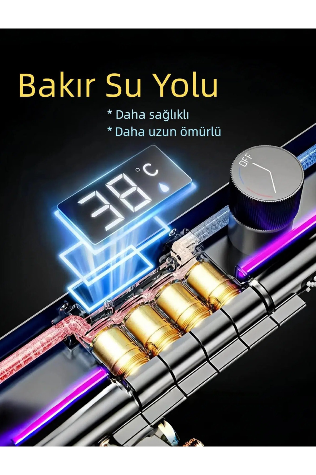 Dijital Akıllı Eviye Seti 304 Paslanmaz Çelik PVD Kaplama LED Göstergeli