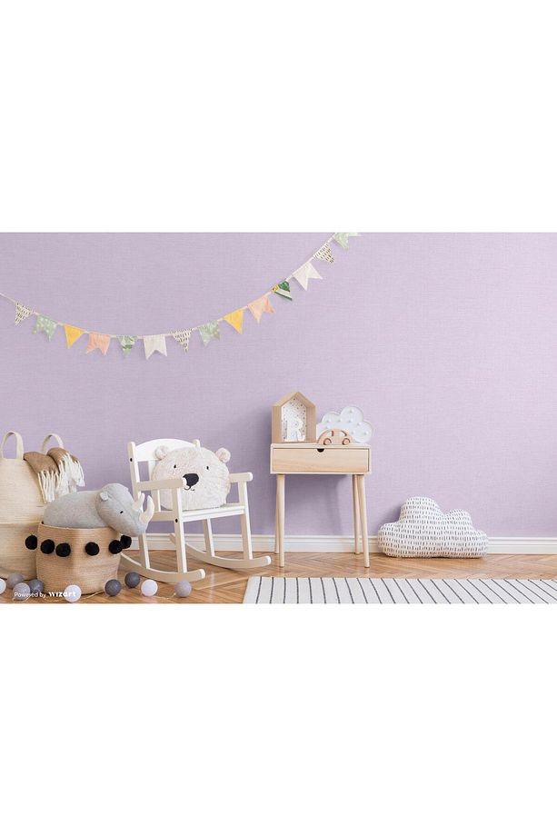 Ada Kids 8942-3 Duvar Kağıdı Lila Kendinden Desenli