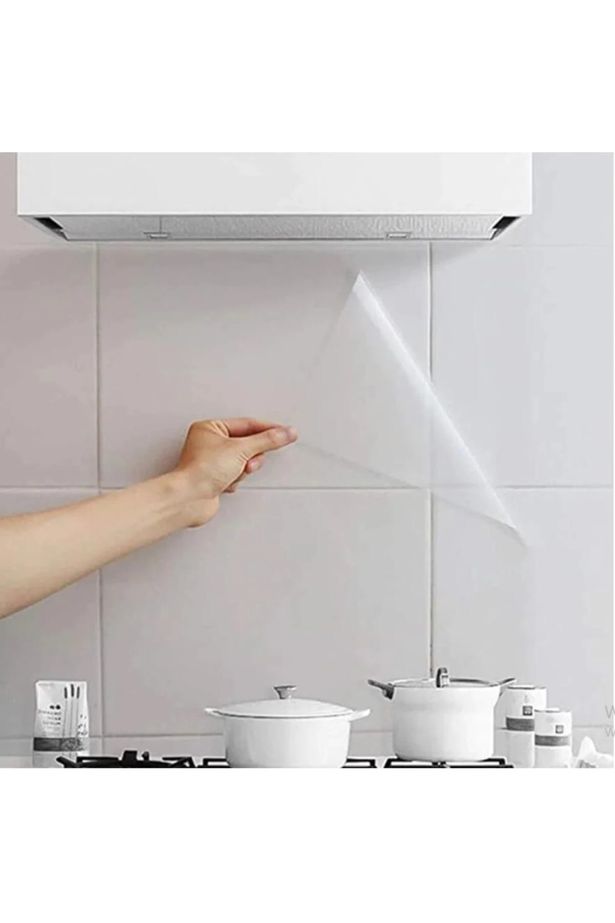 Ocak Tüp Arkası Yağ Koruyucu Yapışkanlı Şeffaf Şerit Etiket