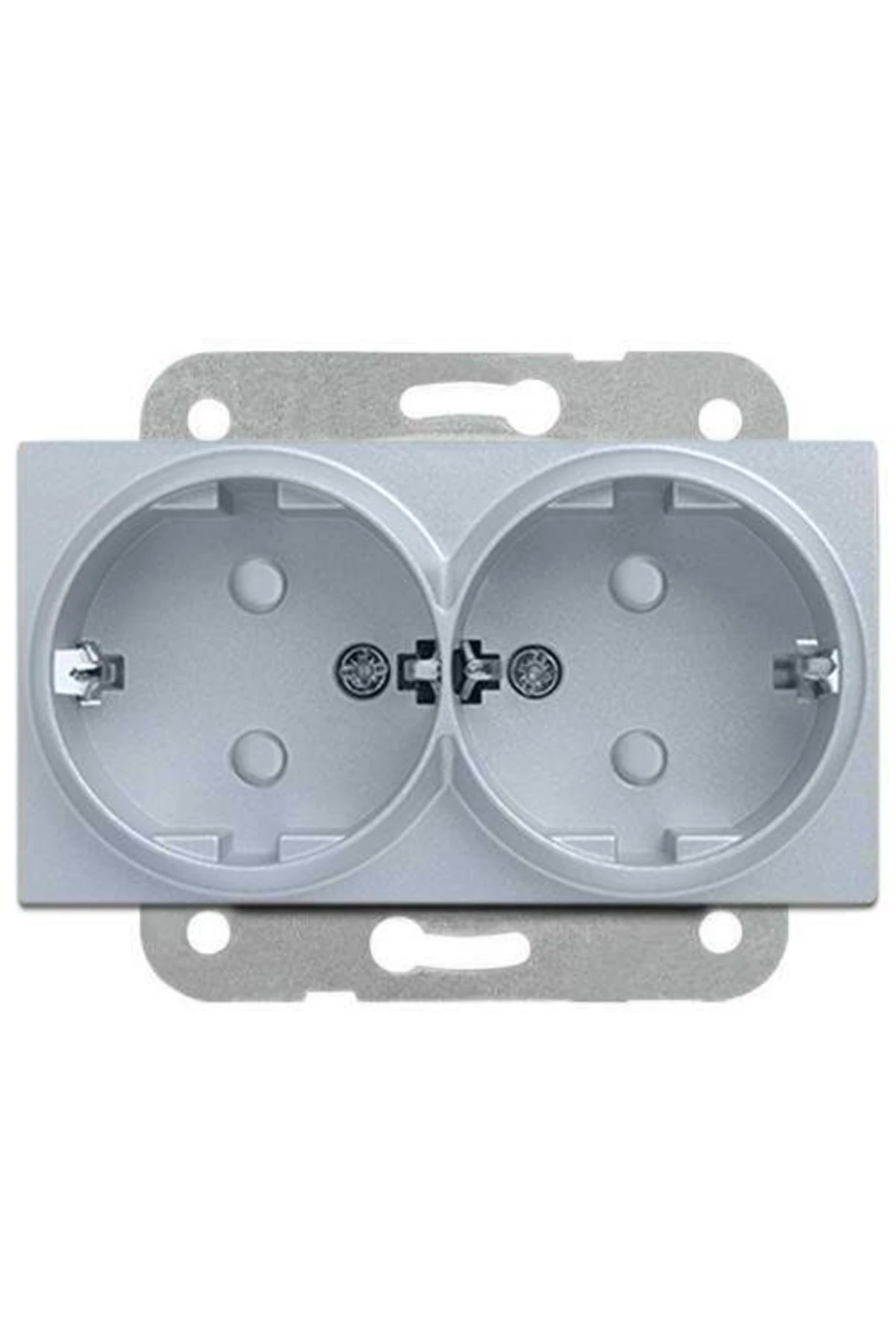 92605058 Novella/trenda Gümüş Ikili Topraklı Priz Kapak Çocuk Korumalı (mekanizma Hariç)