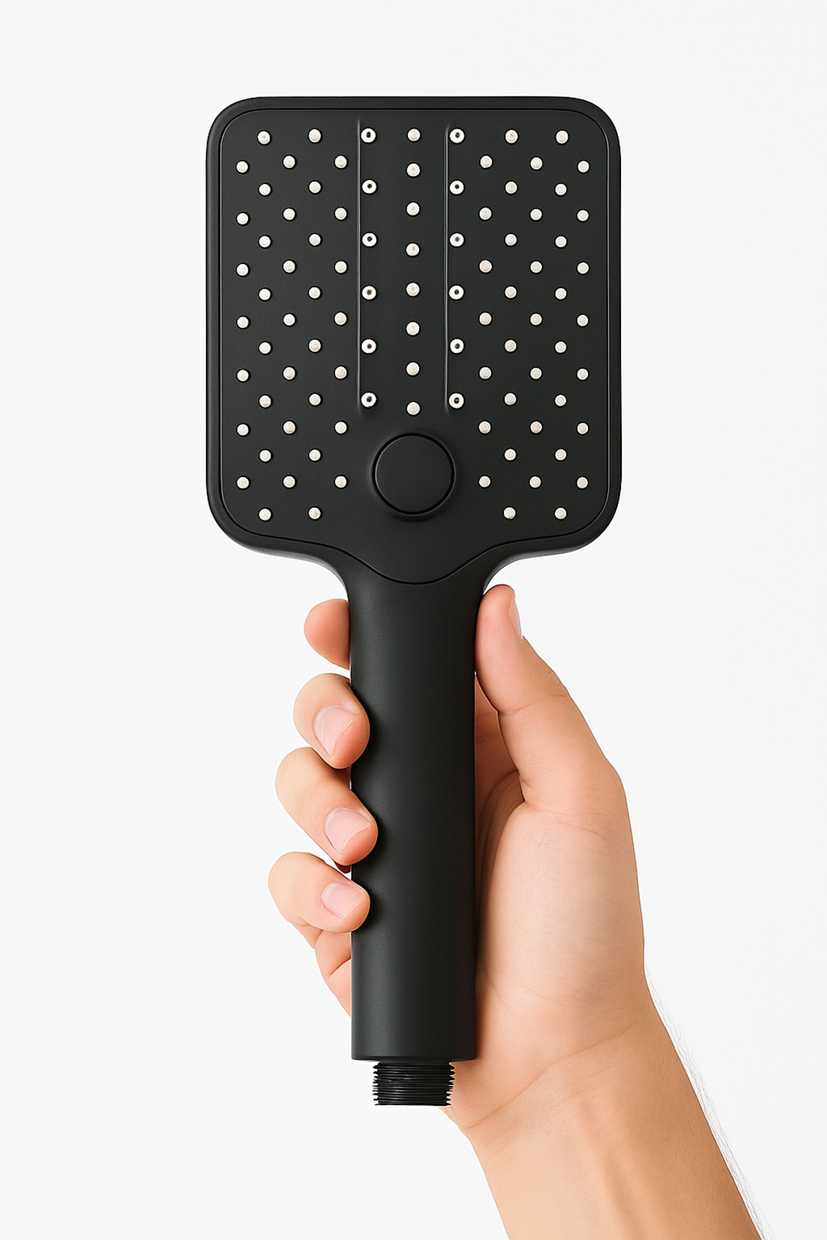 Vera Siyah Kare Duş Başlığı , Yapışkan Mafsal ve Siyah Duş Hortumu Duş Sistemi