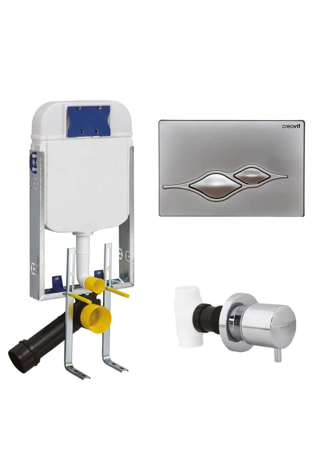 Gömme Rezervuar A. Klozet İçin+Ufo Kumanda Paneli+Ara Musluk